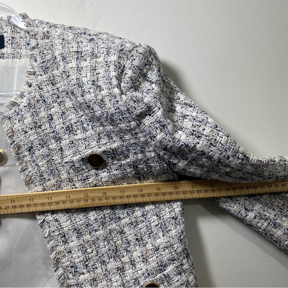 Express Tweed Gold Button Professional Jacket Blazer Small-Petite Office Career - Picture 9 of 10